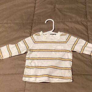 GAP Kids Striped Long Sleeve Tee - White and Yellow